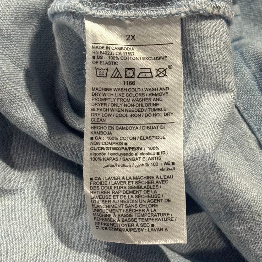 Old Navy Chambray Midi Dress Cottagecore Boho Western Summer Blue Plus Size 2X - Picture 4 of 6